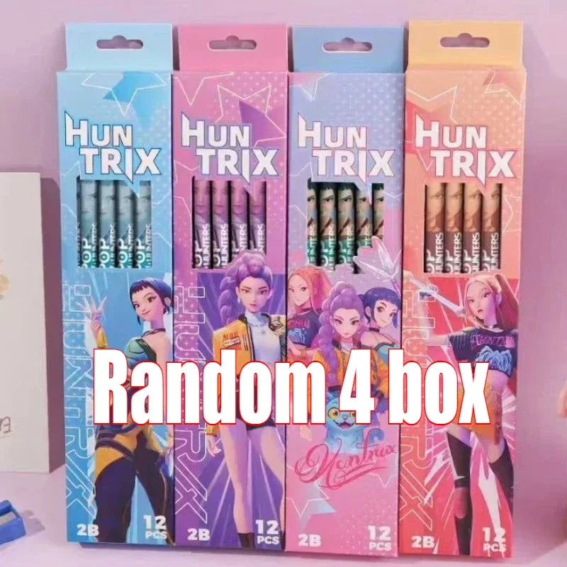 ♣Kpo-Pencils Ruler Pencil Sharpener Pen Bag Eraser Kids Cute Stationary Set Student Back To School Supplies Gift