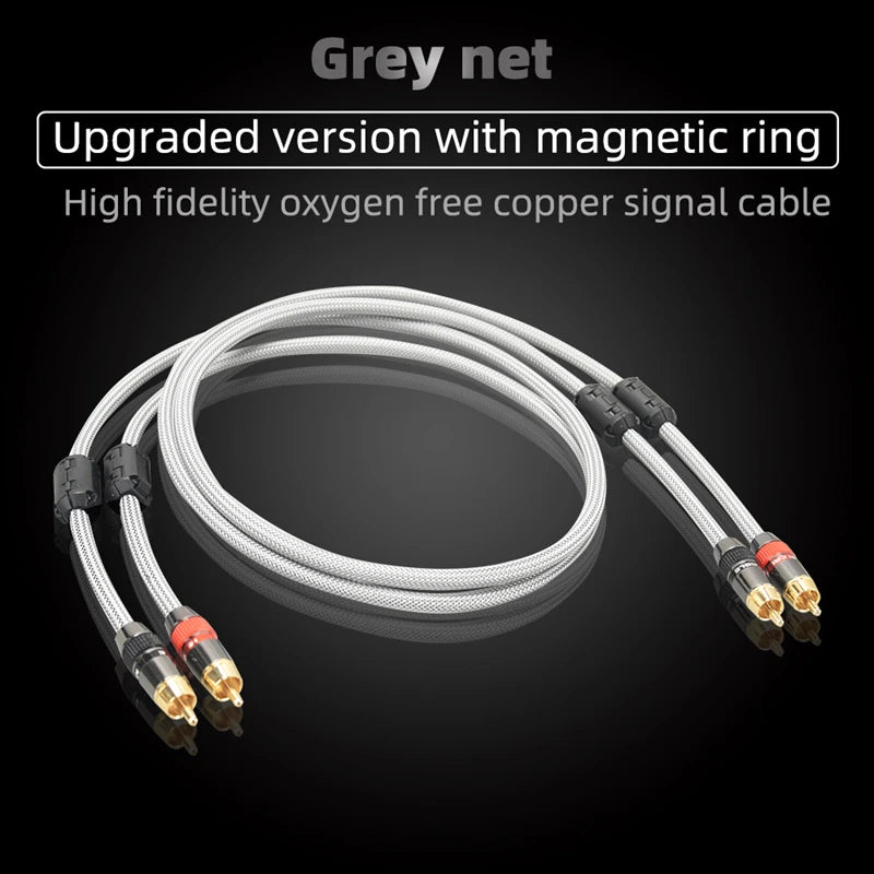 Hi-Fi Fine RCA Cable High Quality 4N OFC HIFI 2RCA-2RCA Male to Male Audio Cable Main Core Independent Shielding One Pair