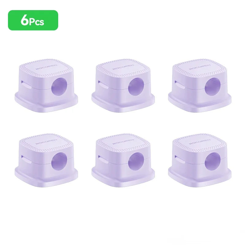 ROCOREN Magnetic Cable Organizer Self Adhesive Wire Holder Under Desk Adjustable Cable Management Wire Keeper Cable Holder Clips 6-30PCS