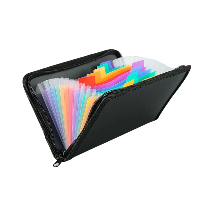 Small Expandable File Folder Zippered Accordion Folder 13 Pocket Receipt Coupon Organiser for Receipts, Coupons and Tickets
