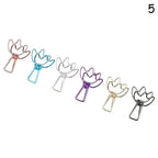 6PCs/Set Hollowed Out Design Metal Binder Clip Long Tail Office Hand Book Folder Paper Organizer Stationery Fish