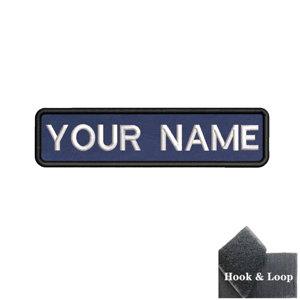 1PC 10cmX2.5cm Custom Personalized Name number Patch Stripes Badge tags chevrons Armband Iron On Or Hook Loop embroidered
