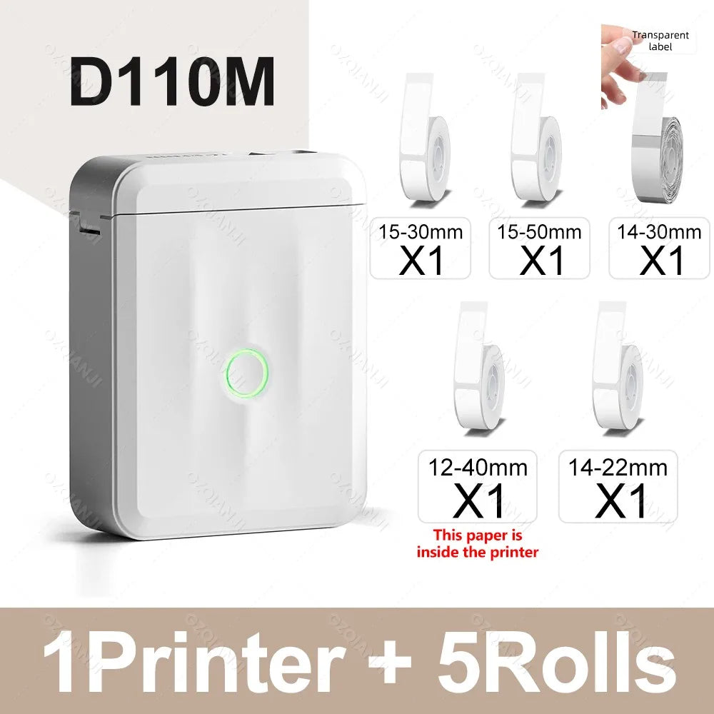 Niimbot D110 Label Printer Bluetooth Mini Adhesive Portable Smart Label Maker UV Without Ink For Office School Labeling Machine