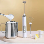 1pcs Coffee Milk Frother Blender 3 Speeds Adjustable Handheld Milk Frother Stainless Steel Electric Milk Frother USB Recharge