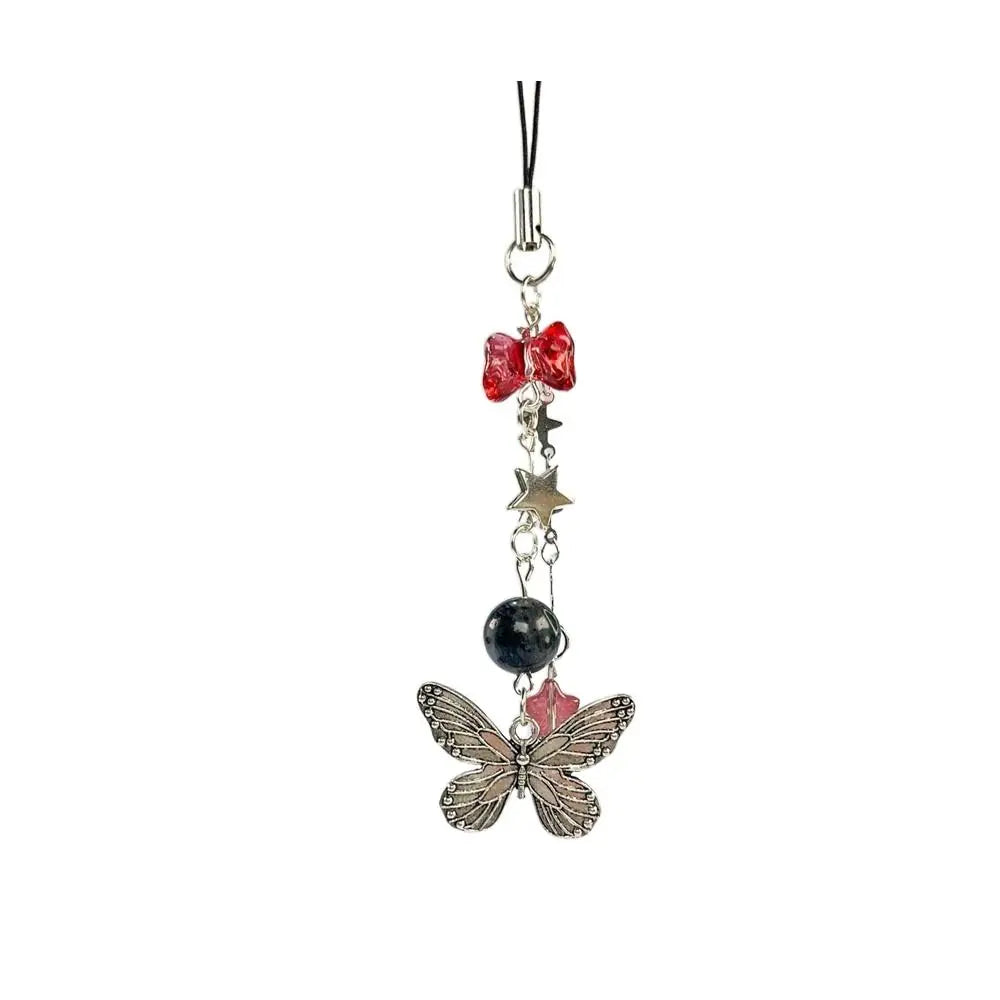 Y2K Charms Phone Pendant Butterfly Sweet Girl Phone Lanyard Phonestraps Backpack Ornament Phone Chain Camera