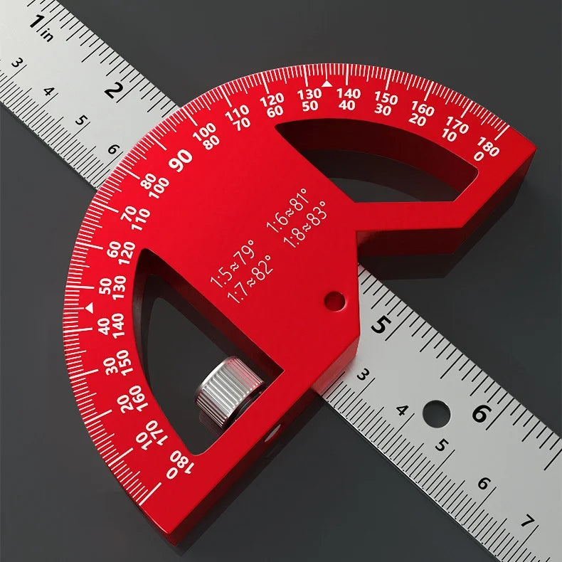 8/12Inch 180° Protractor Aluminum Alloy / Plastic Angle Finder Angle Ruler Woodworking Tools Measuring Ruler Meter Goniometer