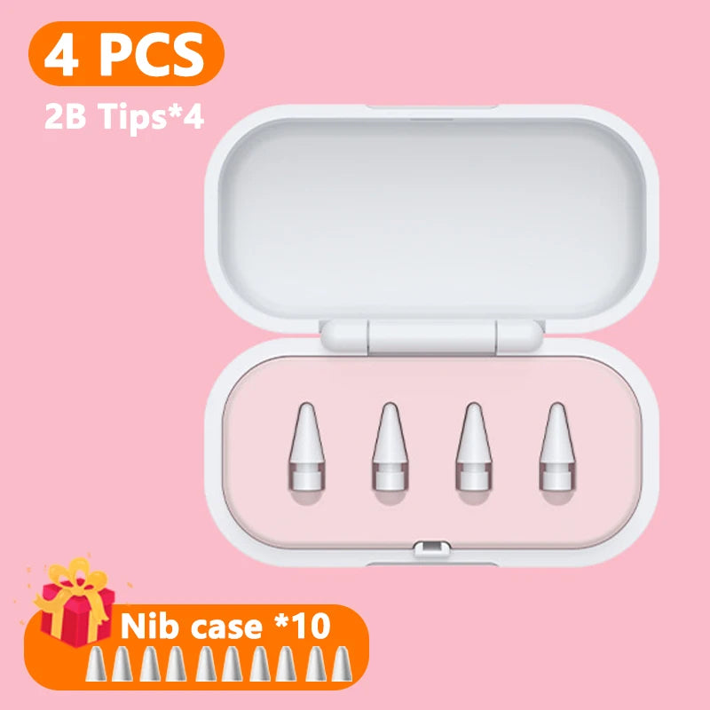 Replacement Pencil Tips for Apple Pencil 1/2/3th Apple Pencil Pro 4/6 Pcs 2B Soft Nibs for iPad Pro Pencil 1/2/3 Stylus Fine Nib