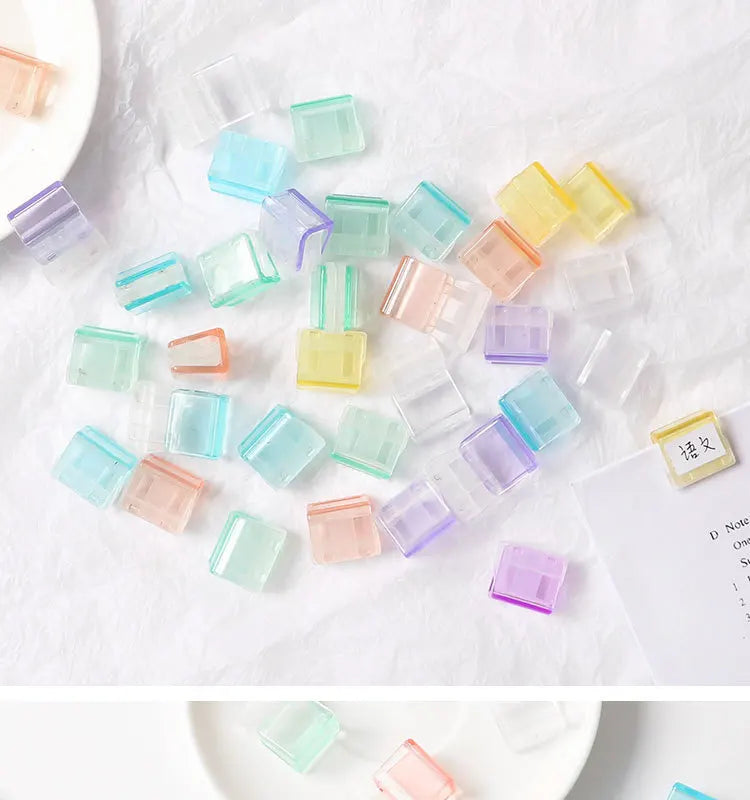 10PC Acrylic Push Clip Pusher Transparent Paper File Document Classification Clips Stationery Index Holder Clamp Office Sorting
