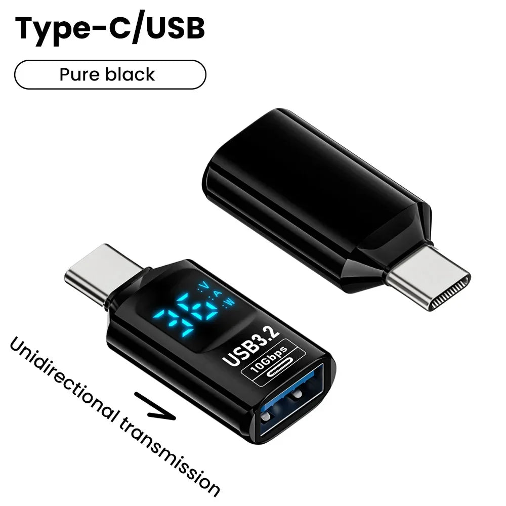 Digital Display USB3.2 Adapter USB A To Type C Adapter Data Transfer 60w Fast Charging USB C Converter For PC iphone15 Samsung