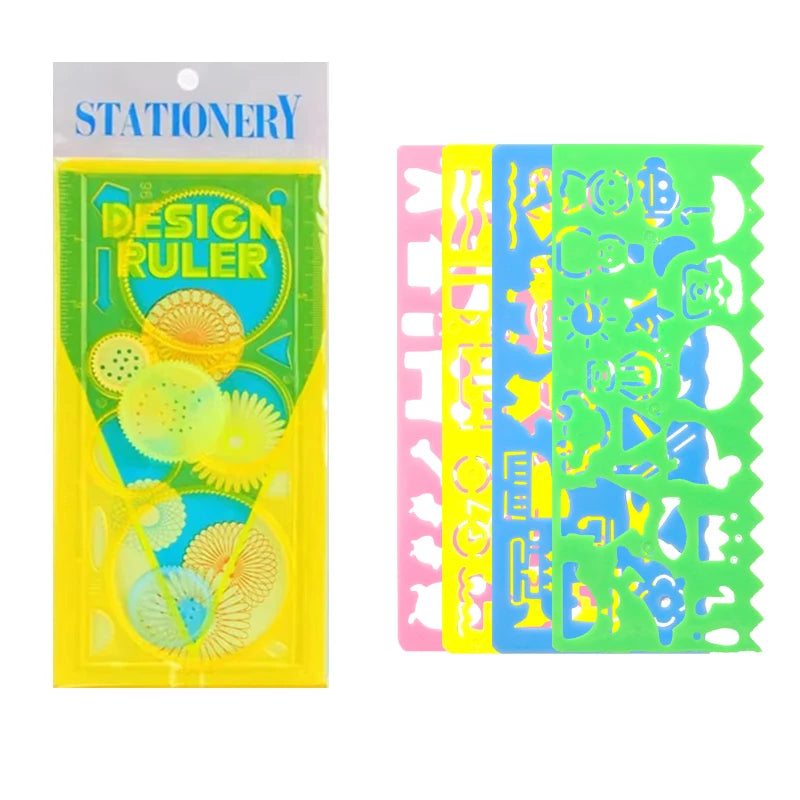 Multi Shaped Painting Ruler Spirograph Magic Drawing Template Oval Geometric Curve Pattern Multifunctional Stationery Gifts ZYF