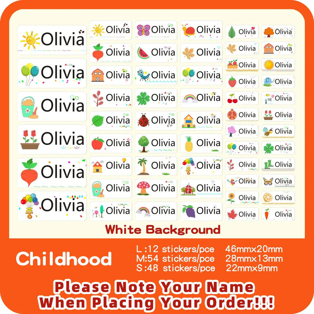 Custom Transparent Self-adhesive Baby Name Sticker Customised Kindergarten Tag in Hebrew Personalized Waterproof Stickers Label