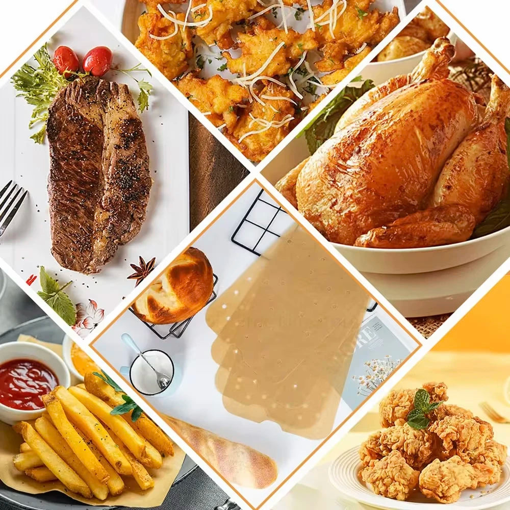 Air Fryer Parchment Paper for FG551 Ninja Foodi Smart XL 6-in-1 Indoor Grill Non-stick Perforated Airfryer Liner Baking Tools