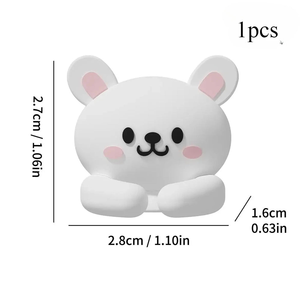 Cute Cartoon Desktop Cable Organizer Managers Self-Adhesive Winder Wire Cord Management Earphone Data Cable Clips Holder