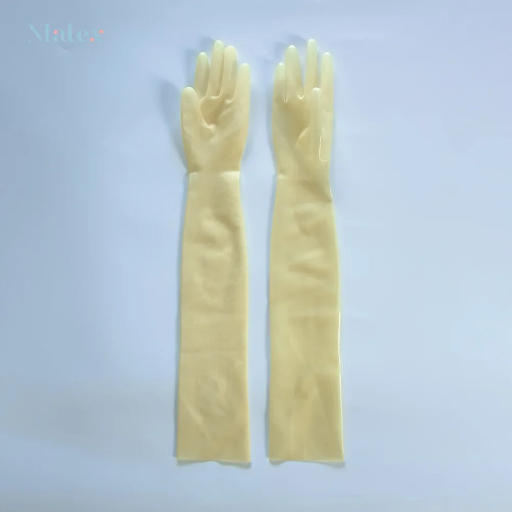 Stylish Unisex Latex Long Gloves - Durable, Natural Material, Versatile Use