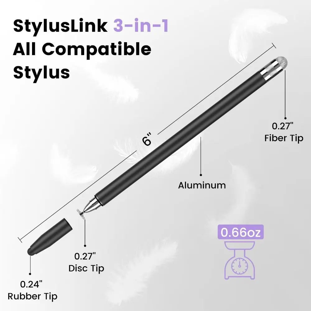 Portable Professional 3-in-1 Stylus Pen High Sensitivity Metal Touch Screen Pen No Bluetooth Universal Capacitive Touch Pencil