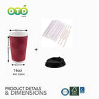 Double-Walled Paper Cup with Lids,Coffee Tea Hot Drinks Disposable Cups To Go Cups