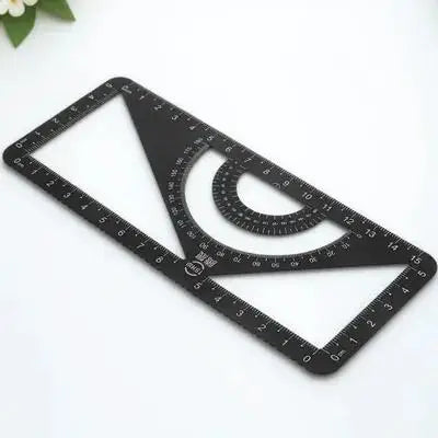 Drawing Measurement Ruler Set Aluminum Alloy Professional Geometry Triangle Straightedge Protractor School Office Stationery