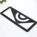 Drawing Measurement Ruler Set Aluminum Alloy Professional Geometry Triangle Straightedge Protractor School Office Stationery
