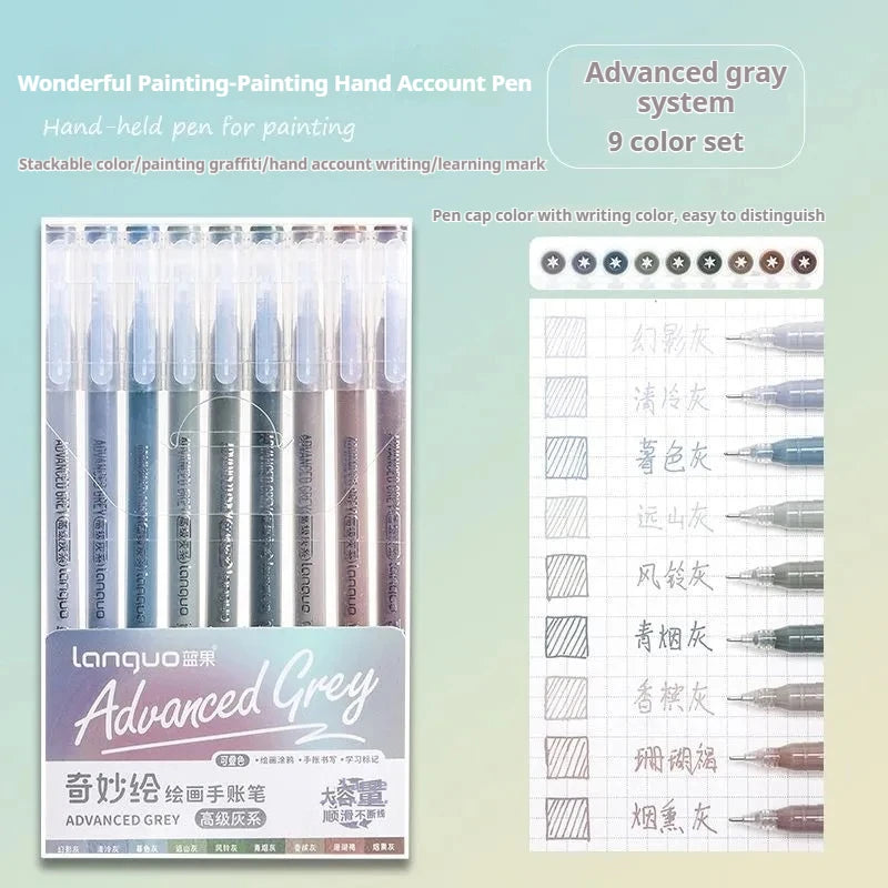 105Color Hand Account Gel Pen Languo Morandi Retro Pen Large-Capacity Color Handbook Pen For Student Painting Graffiti Writting