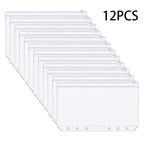 A6 6-Hole Binder Pockets Waterproof PVC Cash Budget Envelopes Zipper Binder Pouches for Notebook Planner Journey Binders
