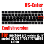 Keyboard Cover Skin for MacBook Pro with Touch Bar 13" and 15" ( Model Number A2159 A1706 A1707 A1989 A1990, 2016-20129 Release)