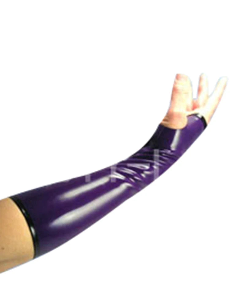 Latex Gloves middle length to elbow Finger less cosplay  accessory for fashion Bare finger gloves