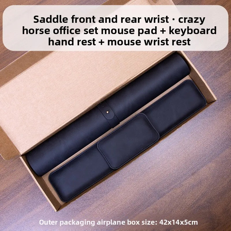 Desk Mat Waterproof PU Mouse Pad Large Mousepad Laptop Non-slip Desk Pad Keyboard Mats Mouse Mat Mouse Wrist Guard Three Pieces