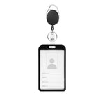 1 Pcs Aluminum Alloy Card Cover Case Bank Business Work Card Holder with ABS Retractable Badge Reel Credit ID Card Badge Bag