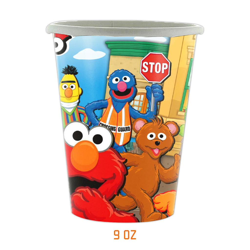 Cartoon SEsame-Streets Birthday Party Set Supplies Kids Disposable Tableware Balloon Cake Topper Banner Plates Decoration
