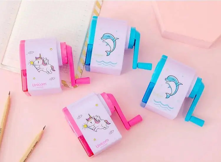 1-2 pcs Cute Unicorn/Dolphin Mechanical Sharpener For Pencil School Office Supplies Creative Stationery Back To School