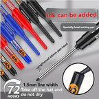 45mm Waterproof Long Head Nib Deep Hole Markers Pen Tile Carpenter Pen Multi-purpose for Woodworking Black/White/Red Ink