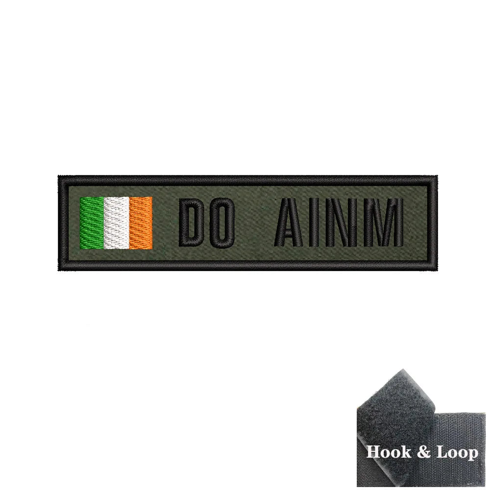1PC 10cmX2.5cm Custom Name Flag Patch Stripes Badge Iron On Or Hook Loop Estonia Austria Bulgaria Hungary Romanian Ireland green
