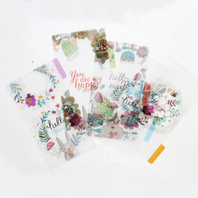 Journal GO 5pcs  PVC Index Divider Only for Loose Leaf A5 A6 Spiral Binder Diary Notebook Index Loose Leaf Notepads
