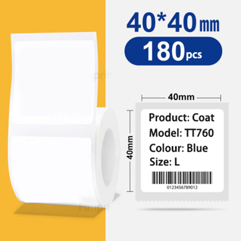 Original Niimbot B21/B3S/B1/B203 Colorful White Transparent Label Sticker  Self-adhesive Waterproof  Price Tag Thermal Paper