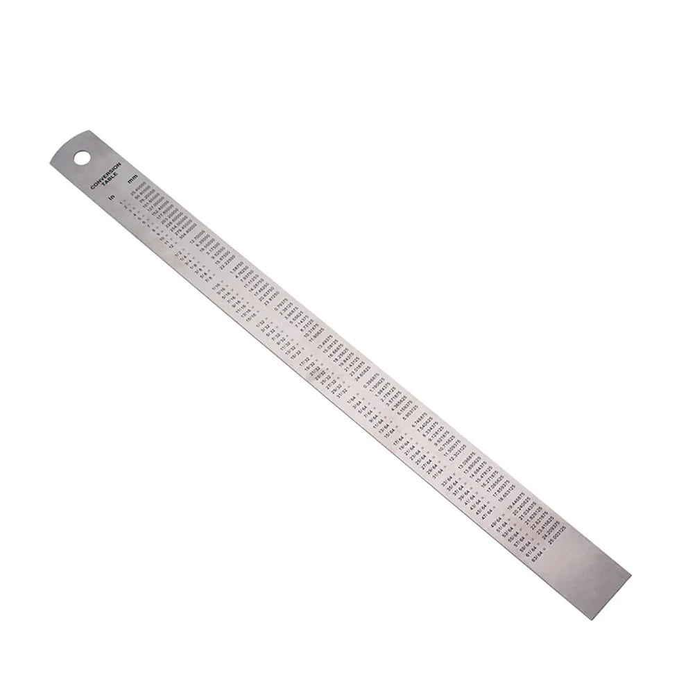 Double Sided Metal Measuring Ruler Stainless Steel Straight Ruler Flexible for Sewing Stationery School Drawing