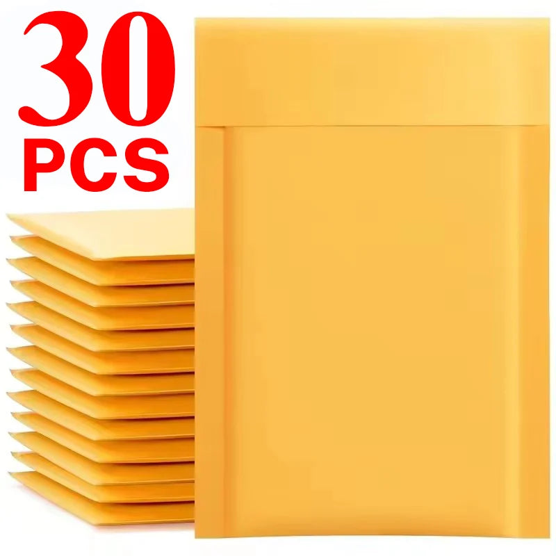 10-50PCS White/Yellow Kraft Bubble Film Mailing Envelope Bag Customizing Lightweight Shipping Protection Bubble Padded Envelopes