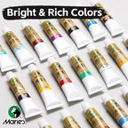 Marie's Chinese Paint Pigment Set,12/18/24/36 Colors 5ml/0.17oz Sumi Watercolor with 8pcs Art Tools for Landscape,Ink,Writing