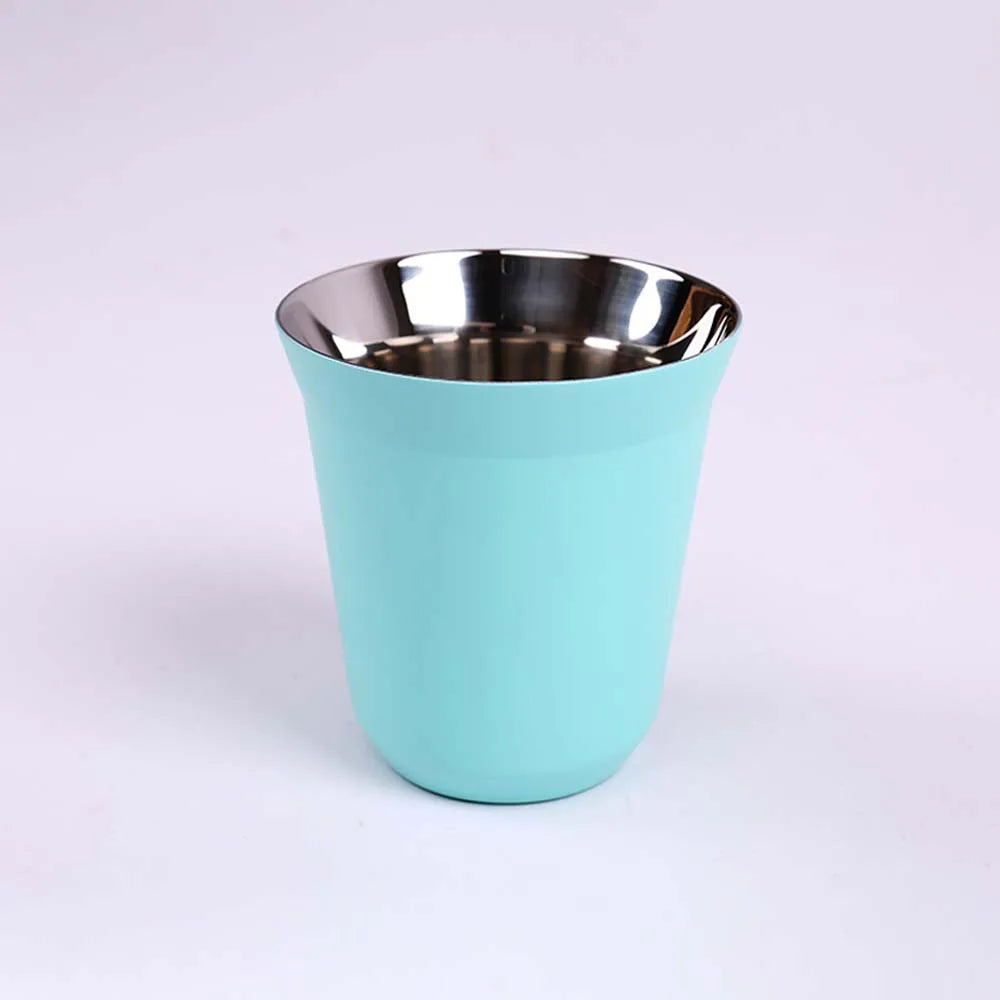 160ML 304 Espresso Mugs Stainless Steel Coffee Milk Water Drink Breakfast Cups Insulated Double Wall Safe Texture