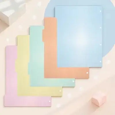 10Pcs Plastic Index Divider Tabs Multicolor Smooth Surface Easy Use Office Index Tabs Binder Dividers Label A4
