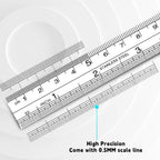 15/20/30/40/50cm Stainless Steel Ruler Double Side Scale Stainless Steel Straight Ruler Thickening Engineer Grade Measuring Tool