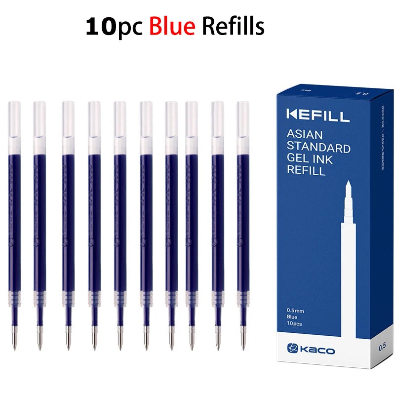 KACO Gel Pens Press Signature Pen Stationery Metal Pen Clip 0.5mm Black Ink Quicking Drying Large Capacity 800M Smooth Writing
