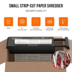 Manual Paper Shredder, Portable Hand Crank Strip Cut Shredder Holds Up To 6 Sheets for Home Office Document Disposal,Portable Shredder Extendable Arm Design with Overheat Protection for Home Office