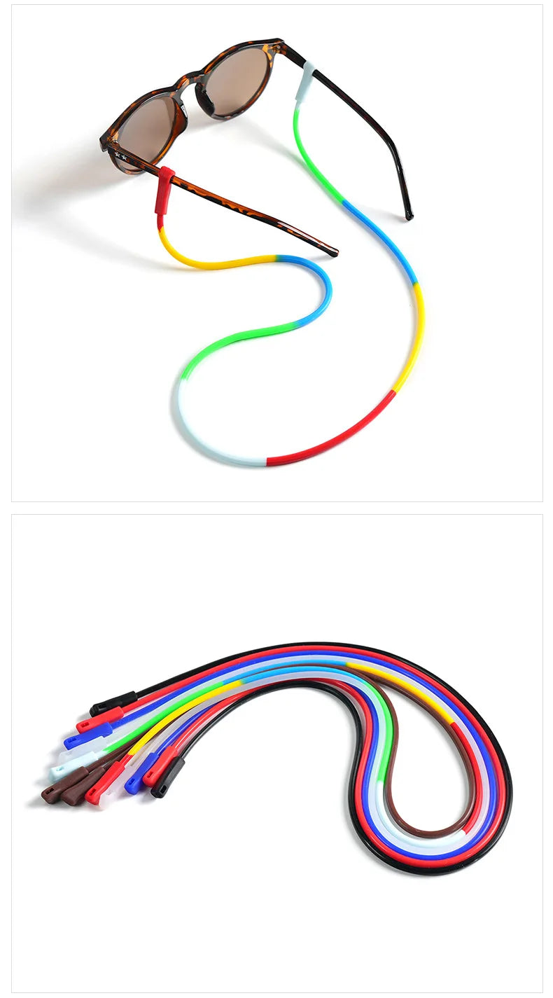 Neutral Silicone Glasses Chain Elastic Anti Slip Eyeglass Lanyard Waterproof Anti Lost Sunglasses Neck Strap Outdoor Sports