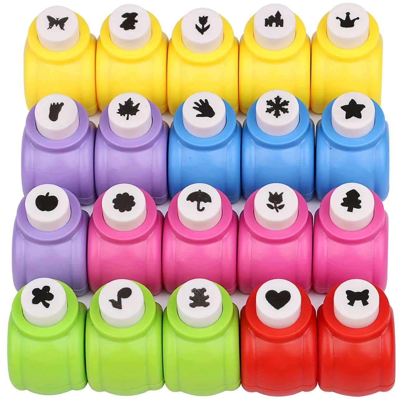 Random 10 Piece Mini Embossing Punch Set, Mixed Colors, Creative Portable Paper Craforations,t Cutting and Embossing Tools for D