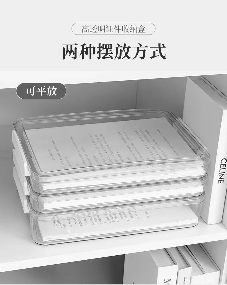 1pc/Test paper file sorting box Account book storage box A4 paper certificate storage box.