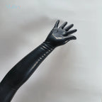 Nlatex Sexy Seamless Latex Opera Gloves, Nightclub Cosplay Fetish for Men and Women, Multiple Uses