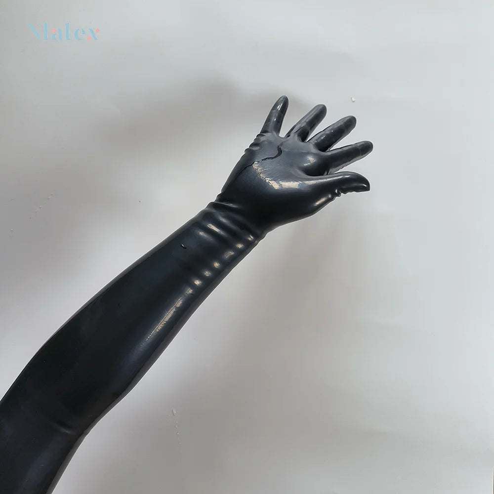 Nlatex Sexy Seamless Latex Opera Gloves, Nightclub Cosplay Fetish for Men and Women, Multiple Uses