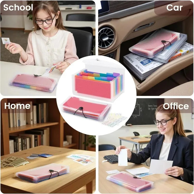 Accordion File Folder 13-Pocket, A6 Mini Size for Storage, Data Classification Organizes Documents, Cards, Coupons, Perfect Gift