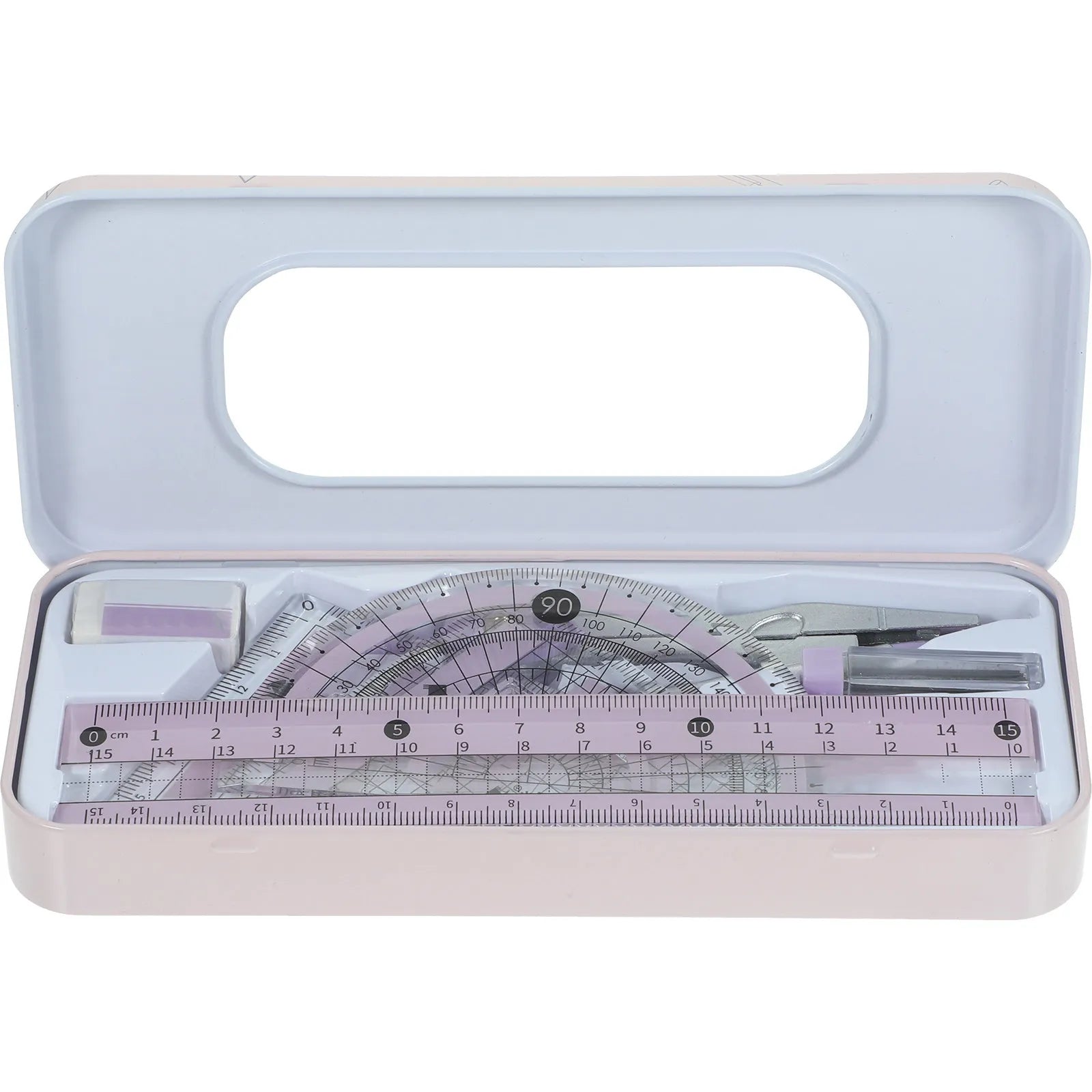 1 Set Multi-Functional Compass Protractor Drawing Accessories Portable Lightweight Ruler Kit for Architects Students Engineers