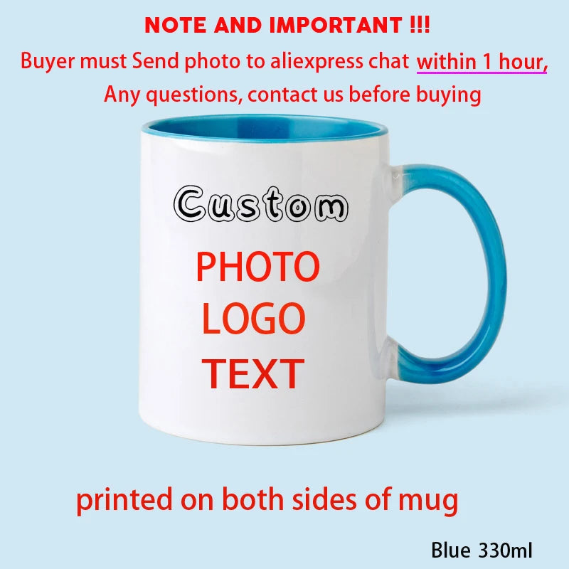 Personalized Photo Mug, Customize Family, Kids, Lovers, Logo, Text, Dog, Cat, Photos Mugs, Tea Milk Cup, Mother's Day Gift